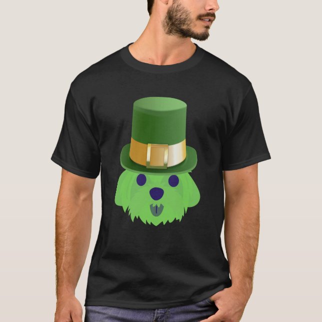 Malteser Hund St Patricks Day Hund mit St Patricks T-Shirt (Vorderseite)
