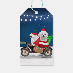 Malteser Hund Weihnachten Weihnachtsmann Geschenkanhänger