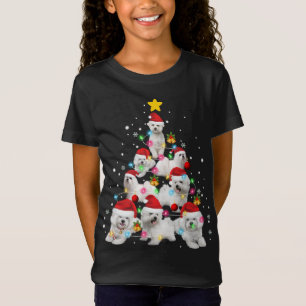 Malteser Hund Weihnachtsbaum Funny Xmas maltesisch T-Shirt