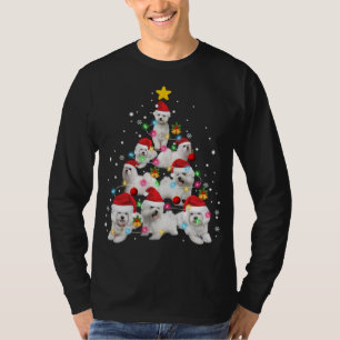 Malteser Hund Weihnachtsbaum Funny Xmas maltesisch T-Shirt