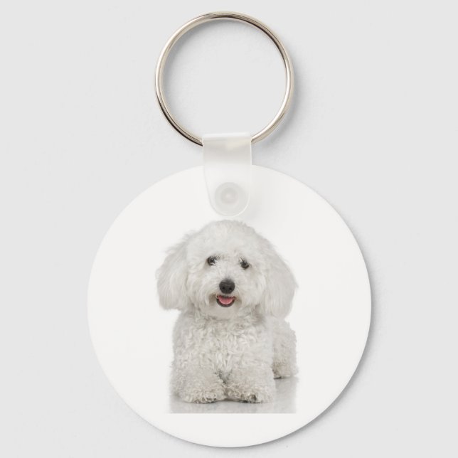 Malteser Hund White Schlüsselanhänger (Vorderseite)