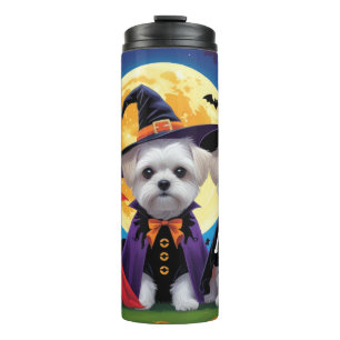 Malteser Hunde Pumpkin Halloween Funny Thermosbecher