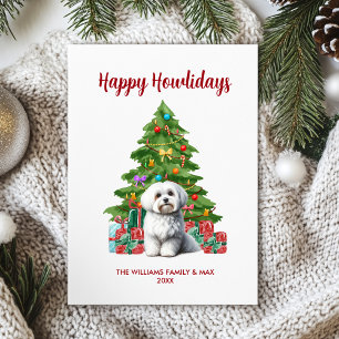 Malteser-Hundefamilien-Weihnachten Feiertagskarte
