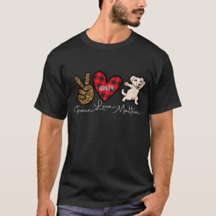 Malteser Karo Frieden Liebe Süßer Hund T-Shirt