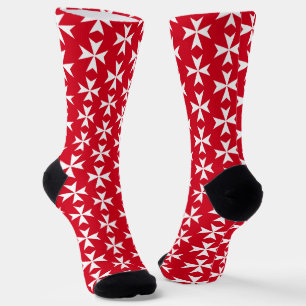 Malteser Kreuz Rot und Weiß Socken