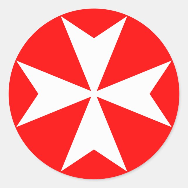 Malteser Kreuz Runder Aufkleber (Vorderseite)