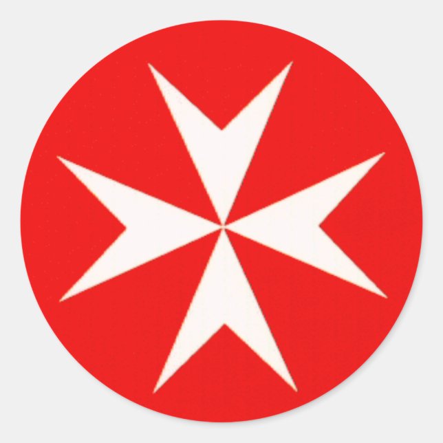 Malteser Kreuz Runder Aufkleber (Vorderseite)