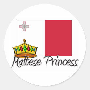 Malteser Prinzessin Runder Aufkleber