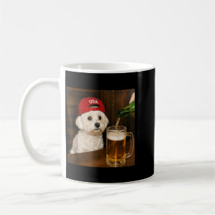 Malteser trinkt Bier Hunde Liebhaber Lustige Grafi Kaffeetasse