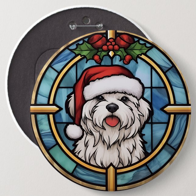 Malteser Weihnachten aus festem Glas Button (Vorne & Hinten)
