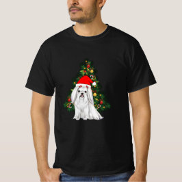 Malteser Weihnachten, maltesischer Hund mit Weihna T-Shirt