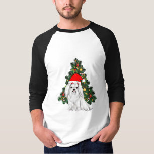 Malteser Weihnachten, maltesischer Hund mit Weihna T-Shirt