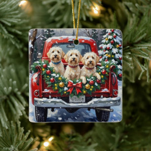 Malteser-Weihnachten-Roter-LKW-Urlaub Keramikornament