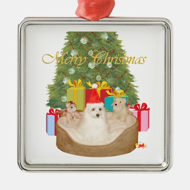 Malteser Weihnachten Silbernes Ornament (Vorne)