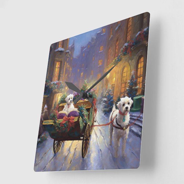 Malteser Weihnachtssaison Quadratische Wanduhr (Winkel)