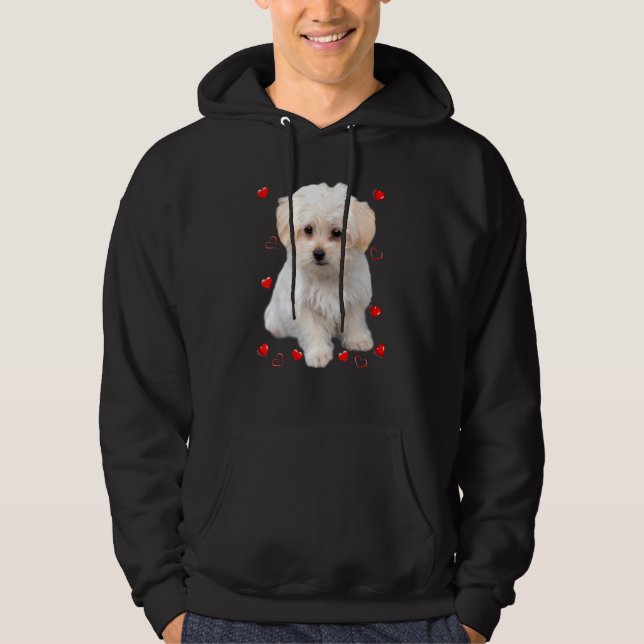 Malteser-Welpen-Herzen Hoodie (Vorderseite)