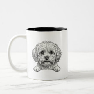Malteser-Welpen-Kaffeetasse | Süßes Geschenk für H Zweifarbige Tasse