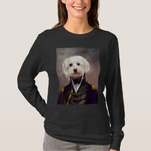 Malteserhund Renaissance Haustierporträt Mittelalt T-Shirt