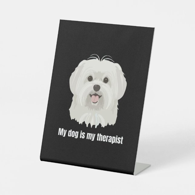 Malteserhund Sockelschild (Vorderseite)