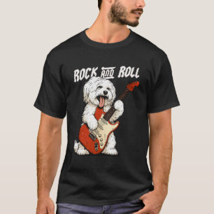 Malteserhund spielt Gitarre Rock and Roll Hunde Li T-Shirt