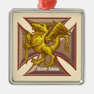 Malteserkreuz-Drachen-Ornament Ornament Aus Metall