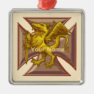 Malteserkreuz-Drachen-Schmuck Ornament Aus Metall