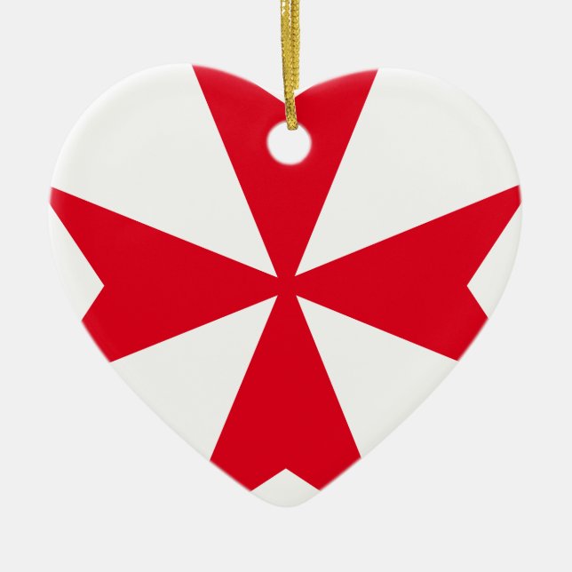 Malteserkreuz Keramik Ornament (Vorne)