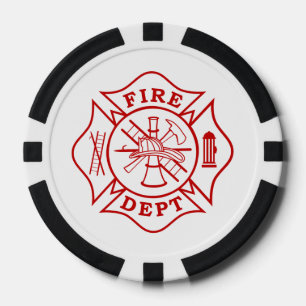 Malteserkreuz-Lehm-Poker-Chips Feuer-Abteilung Pokerchips