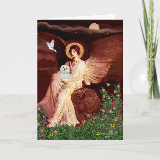 Maltesisch 11 - sitzender Engel Karte (Vorderseite)