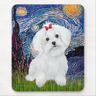 Maltesisch 8 pup - Starry Night Mousepad