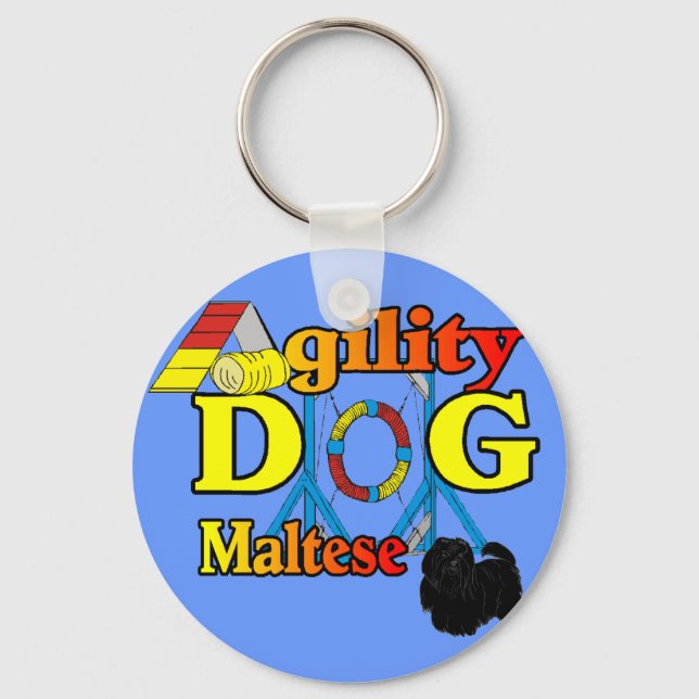 Maltesisch_Agility Geschenke Schlüsselanhänger (Vorderseite)