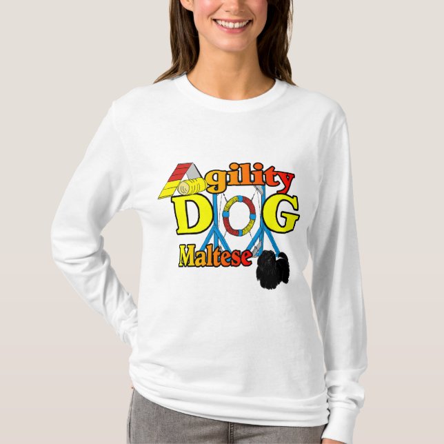 Maltesisch_Agility Geschenke T-Shirt (Vorderseite)