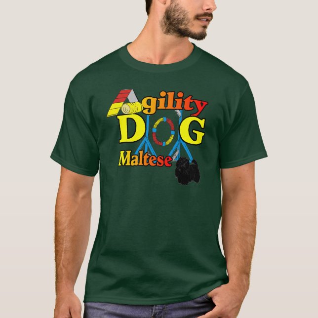 Maltesisch_Agility Geschenke T-Shirt (Vorderseite)