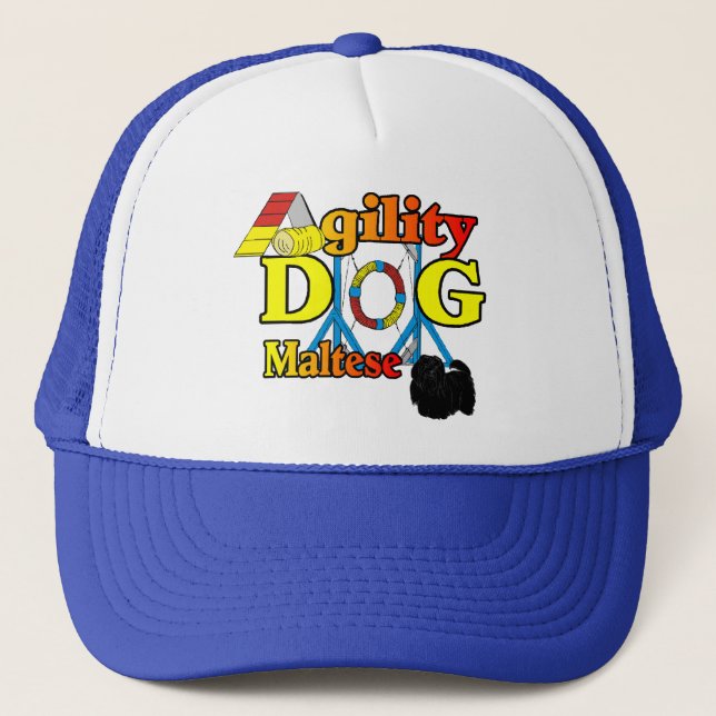 Maltesisch_Agility Geschenke Truckerkappe (Vorderseite)
