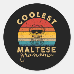 Maltesisch Coolste Oma-Geschenke für maltesische F Runder Aufkleber