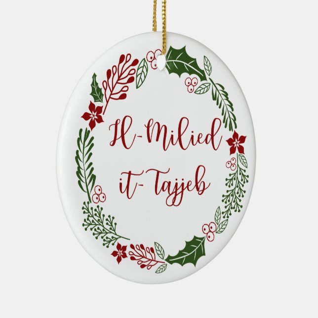 Maltesisch Frohe Weihnachtsfrau Il-Milied it-tajje Keramik Ornament (Rechts)