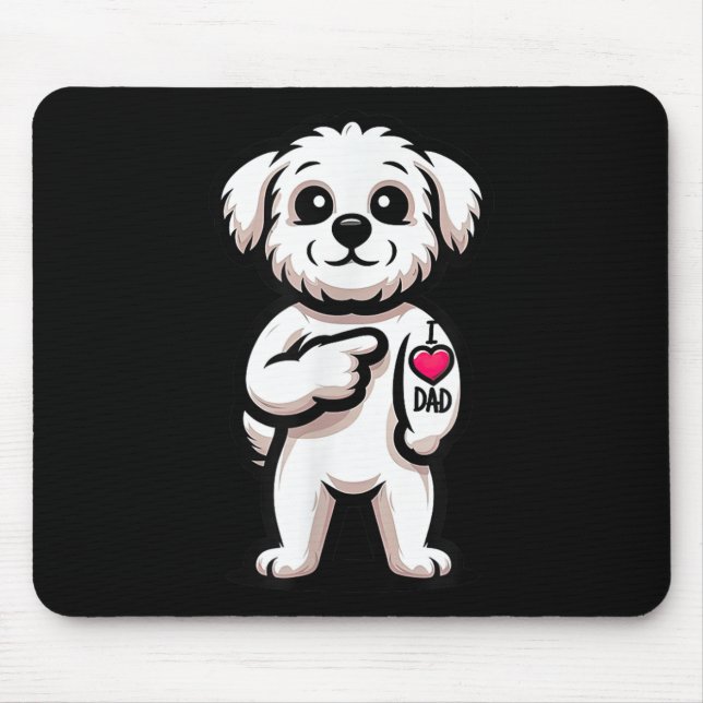 Maltesisch I Liebe Vater Funny Dog Tattoo _1 Mousepad (Vorne)