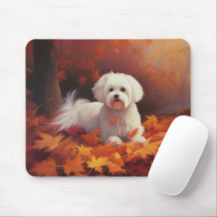 Maltesisch im Herbst Leaves Fall Inspiriert Mousepad