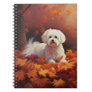 Maltesisch im Herbst Leaves Fall Inspiriert Notizblock