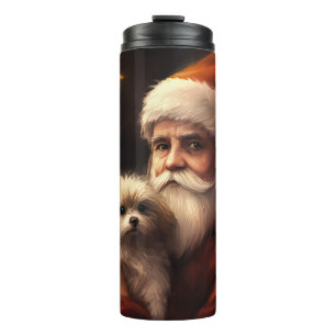 Maltesisch mit Weihnachtsmann Weihnachten Thermosbecher