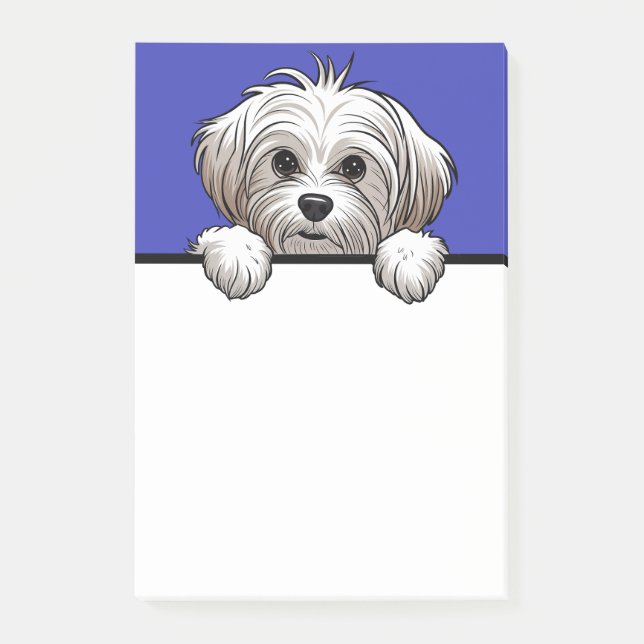 Maltesisch Niedlich Peeking Dog Lover Geschenke Ge Post-it Klebezettel (Vorderseite)