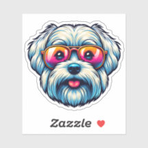 Maltesische Bow-Krawatte Vinyl Sticker