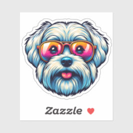 Maltesische Bow-Krawatte Vinyl Sticker