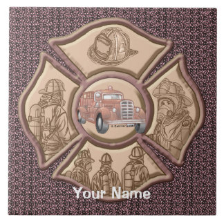 Maltesische Cross-Rev Feuerwehr-Keramik Tile Fliese
