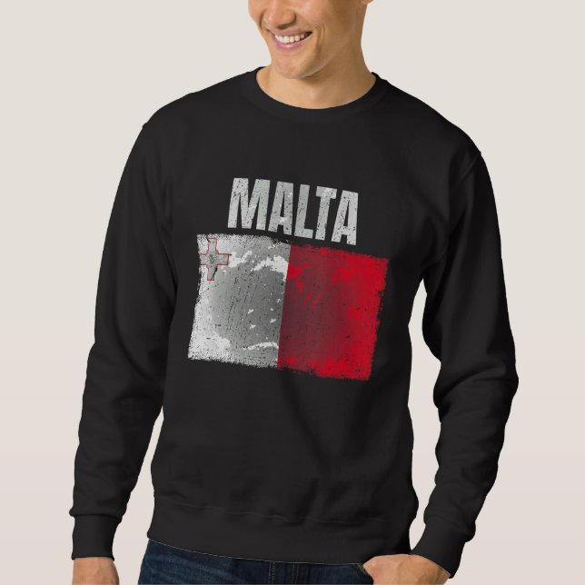 Maltesische Flagge, beschädigt, Grafik für Männer  Sweatshirt (Vorderseite)