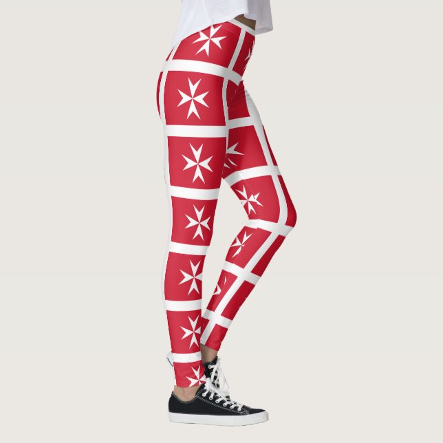 maltesische Flagge Leggings (Rechts)