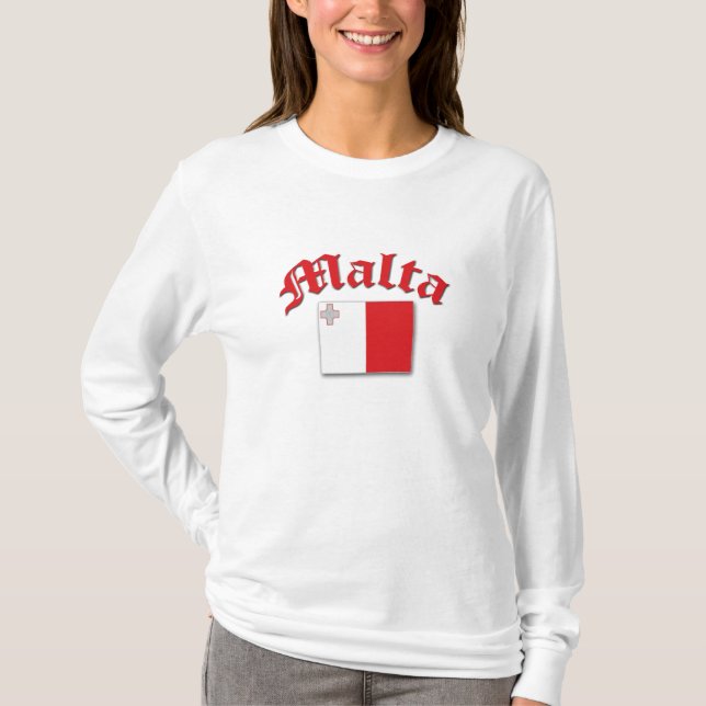 Maltesische Flagge T-Shirt (Vorderseite)