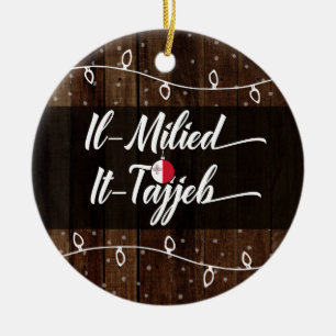 Maltesische frohe Weihnachten IL-Milied es-Tajjeb Keramik Ornament