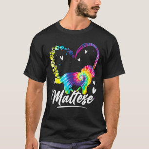 Maltesische Gefärbte Krawatte Rainbow Dog T-Shirt