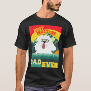 Maltesische Grafik Vintag für den besten Vater T-Shirt